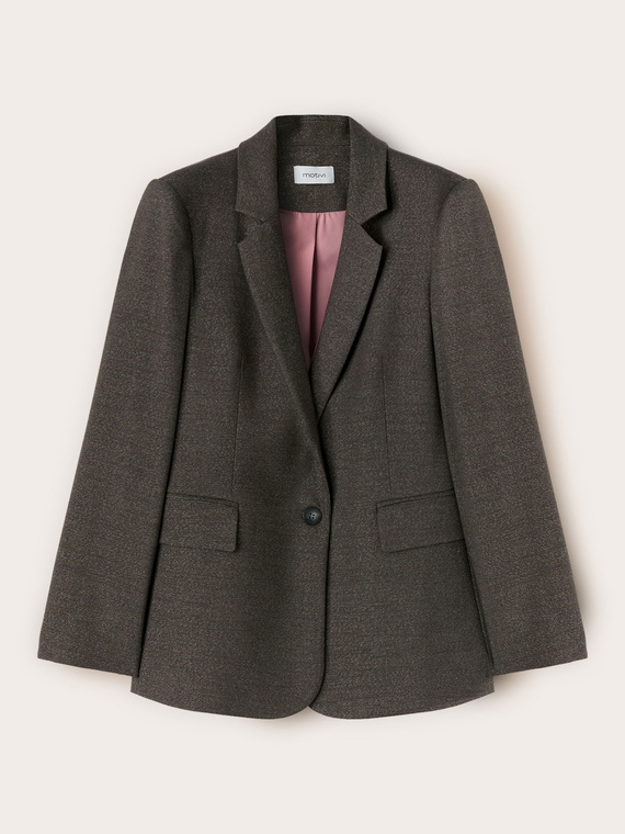 Strukturierter Blazer aus Köperbindungsgewebe mit Lurex-Mischung