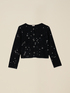 Cardigan boxy con paillettes image number 3