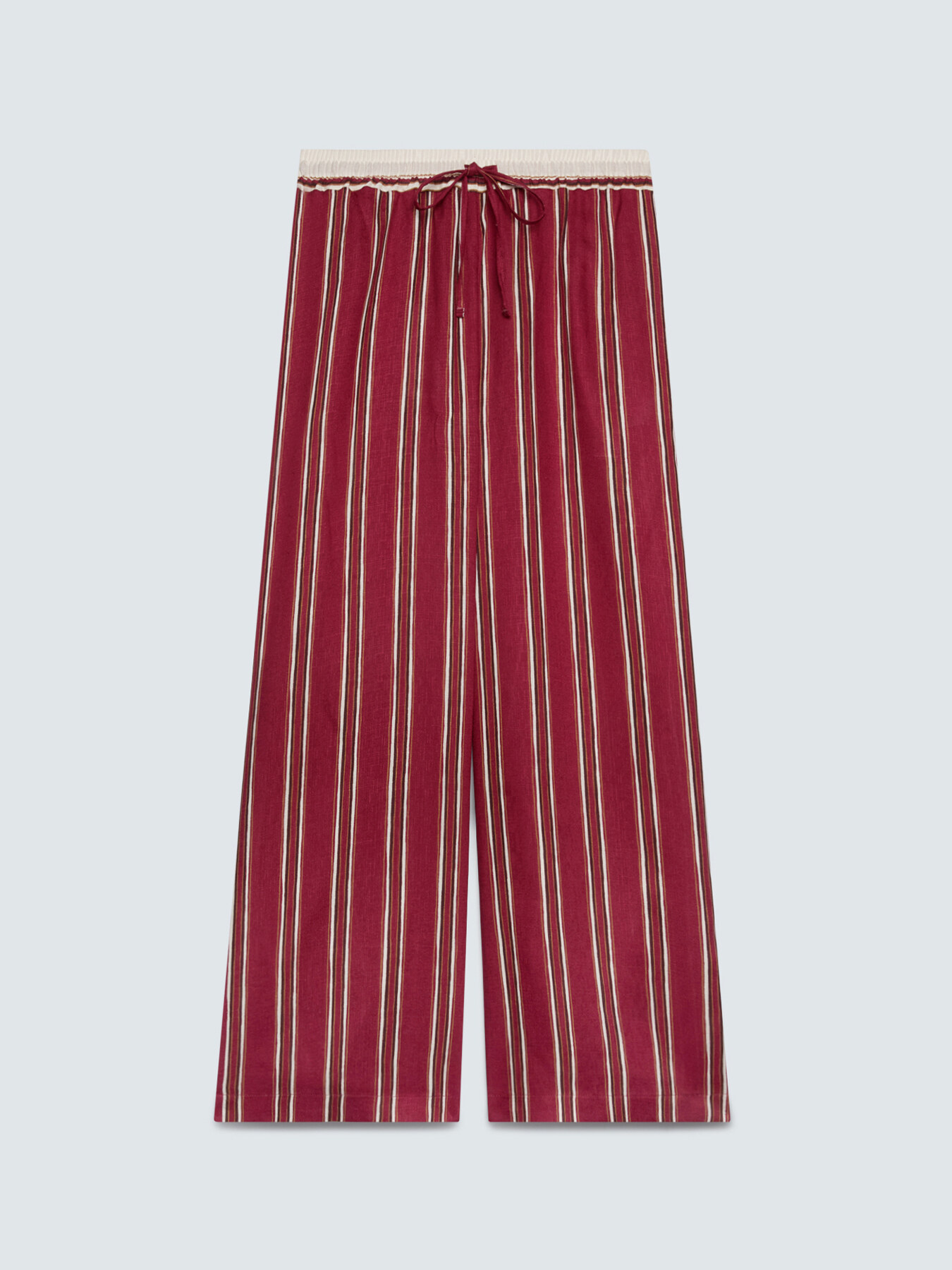 Pantalon Wide Leg en viscose &agrave; rayures image number 5