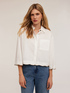 Hemdbluse im Crop-Optik mit Perlenstickerei image number 3