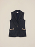 Gilet denim con catene metalliche image number 3