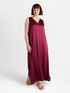 Vestito lungo smanicato in raso stretch image number 3