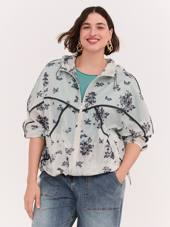 Bomber jacket with floral print