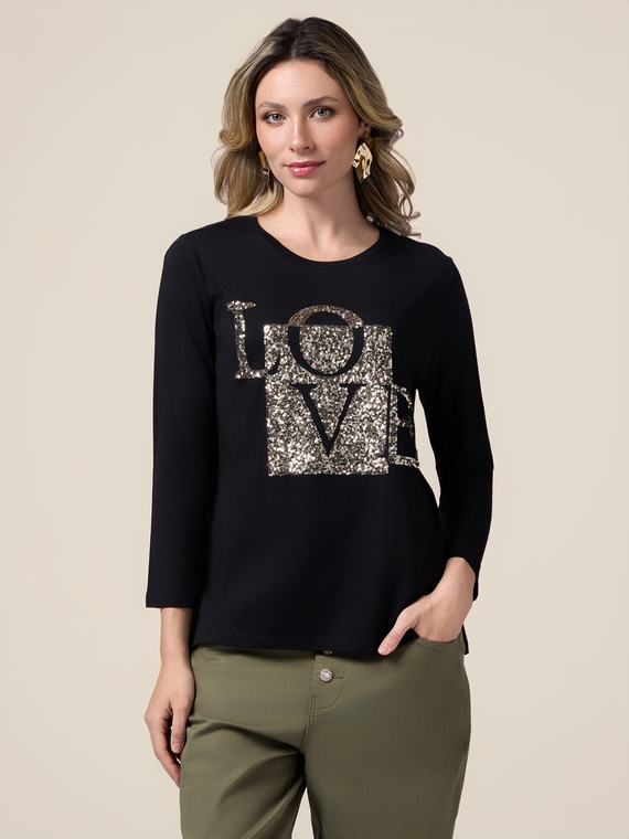 T-shirt with sequin embroidery