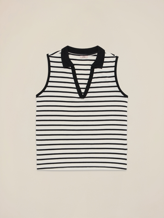 Top polo cu dungi