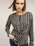 Striped wrap blouse image number 3