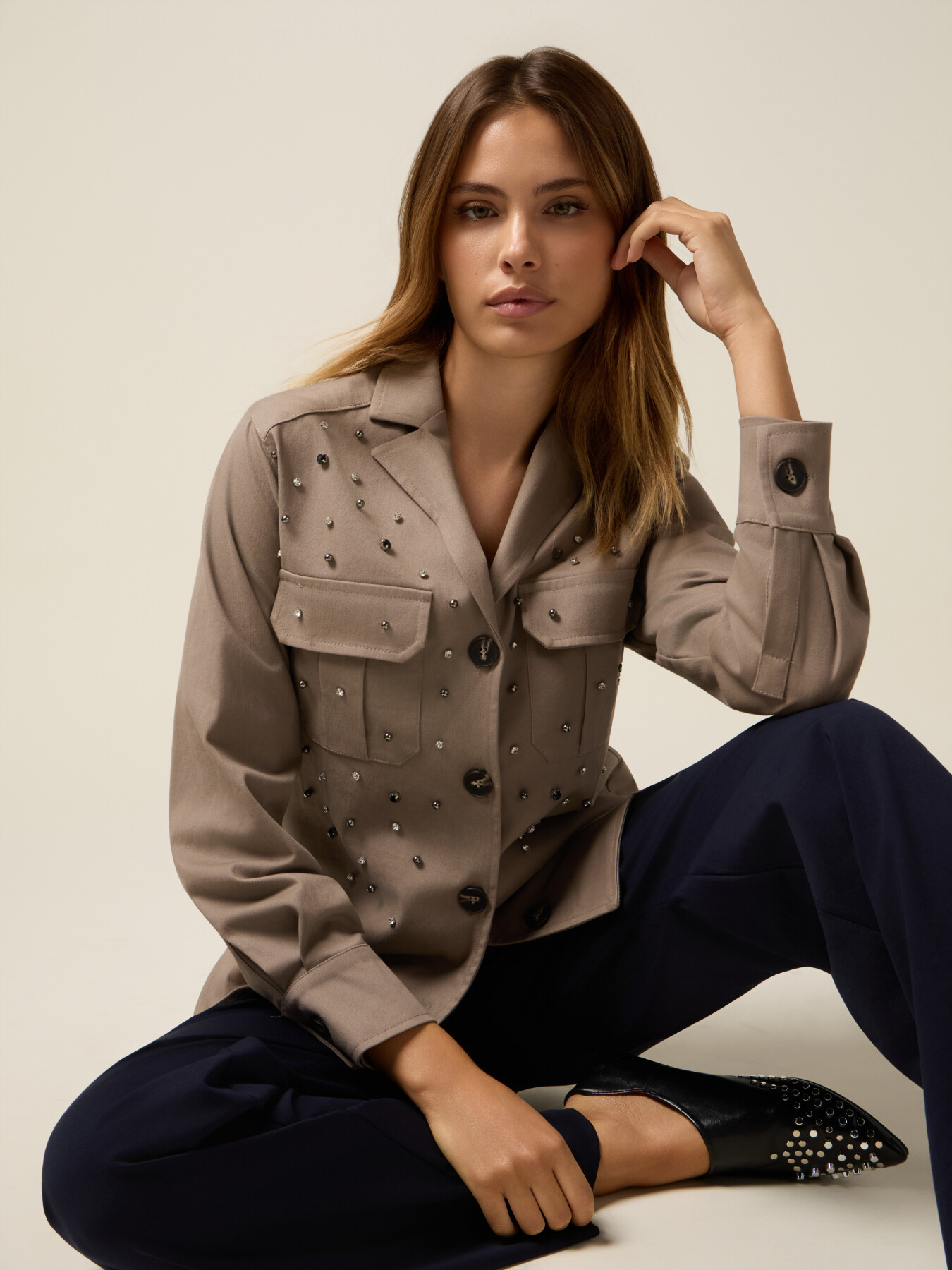 Camicia giacca con castoni image number 3