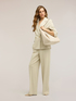 Palazzo pants in pinstripe Milano stitch with slit image number 0