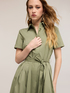 Rochie tip cămașă din poplin cu curea image number 3
