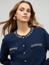 Cotton blend cardigan with jewel details image number 2