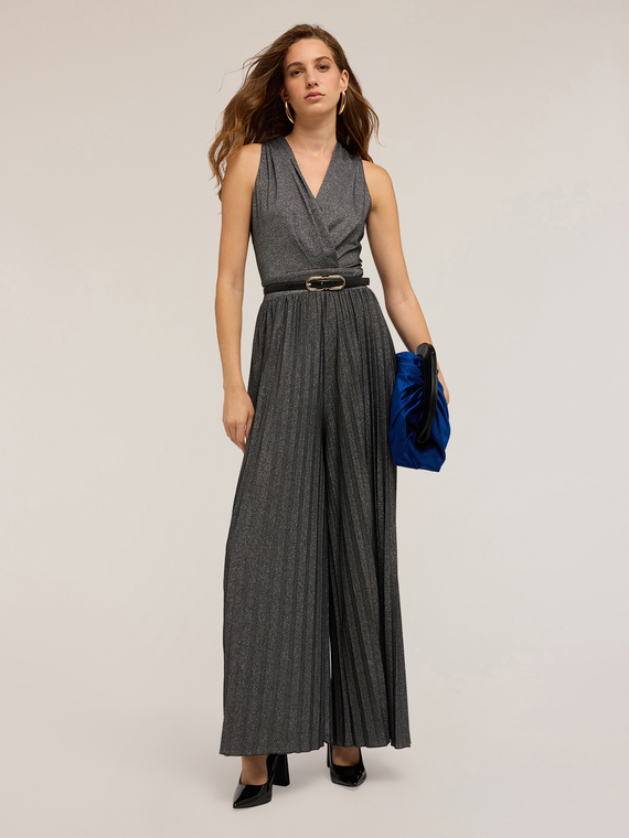 Pleated lurex top