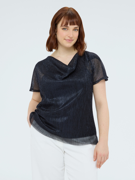 T-shirt en lurex avec encolure souple