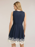 Rochie evazată din poplin cu dantelă sangallo image number 1