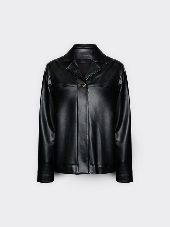 Boxy jacket in coated fabric