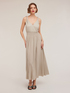 Long pleated lurex jersey dress image number 0