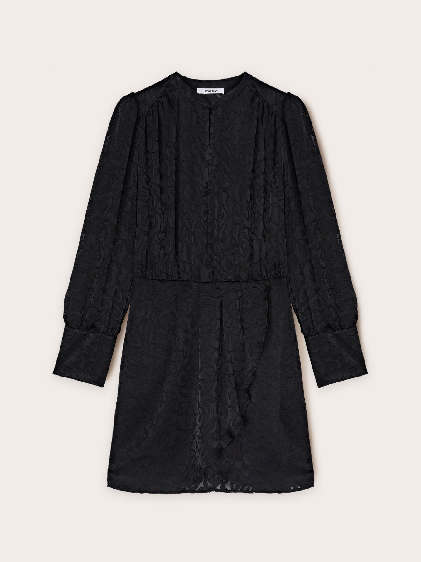 Vestido mini cruzado en raso devoré image number 4