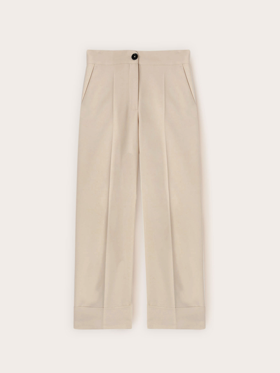 Cropped-Hose aus Crêpe