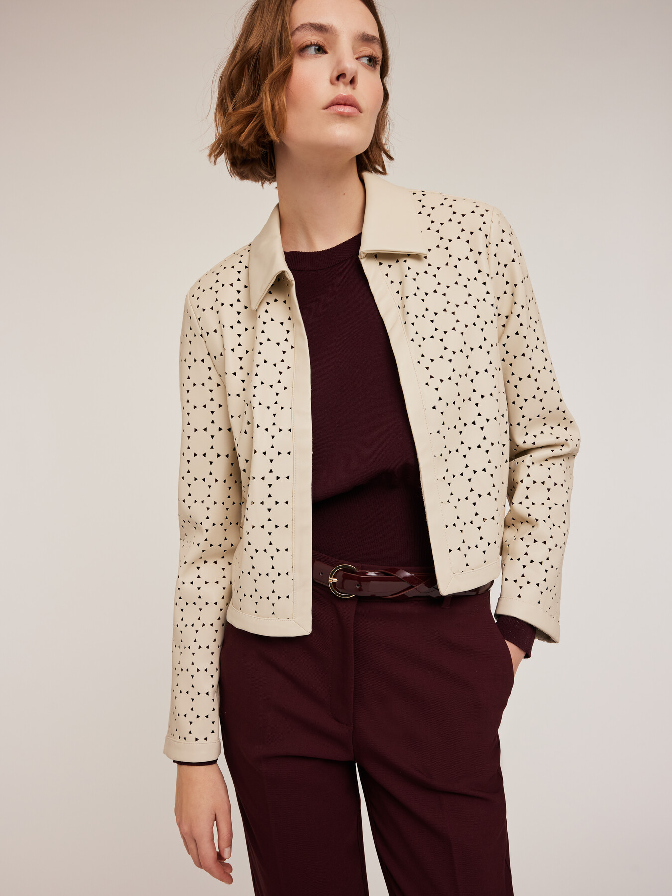 Veste ajourée en tissu enduit image number 0