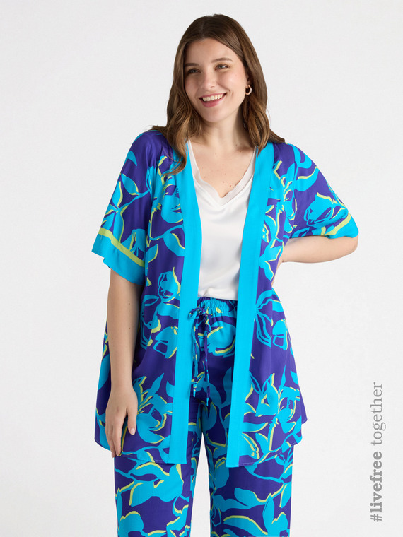 Kimono aus bedruckter Viskose LENZING™ ECOVERO™