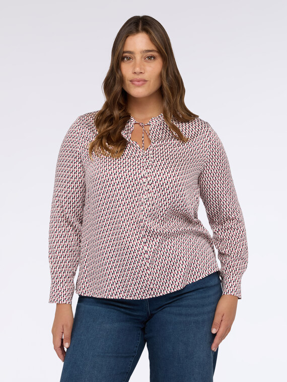 Blusa stampa geometrica in raso