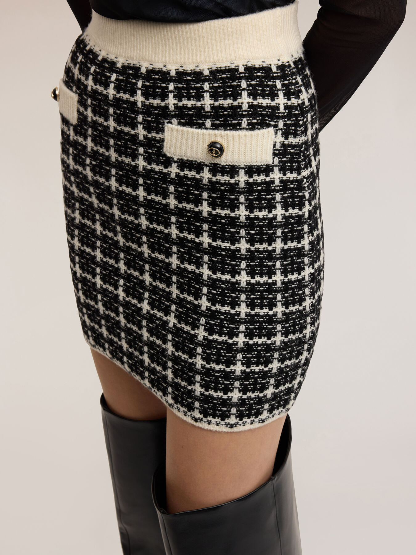 Minigonna in maglia check image number 3