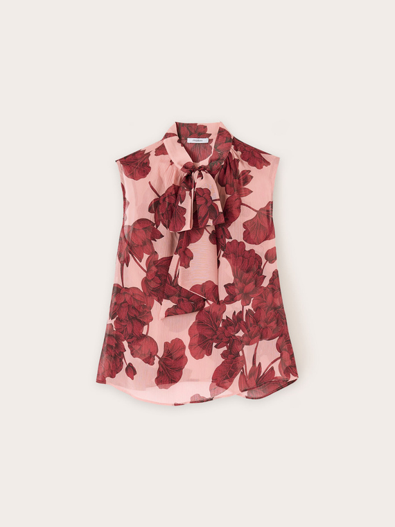Blouse fleurie en crêpe