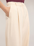 Wide-leg linen blend trousers with pleats image number 3