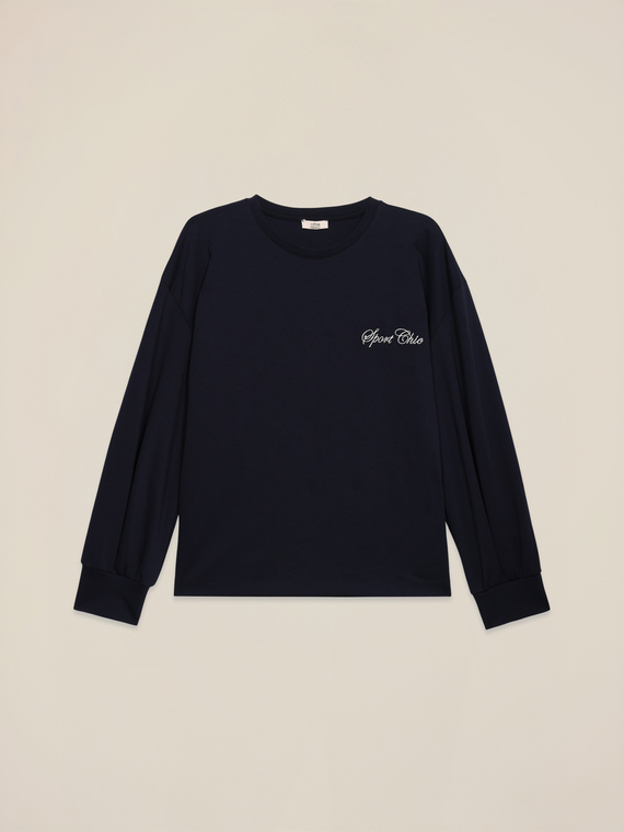 Crewneck sweatshirt with embroidered lettering