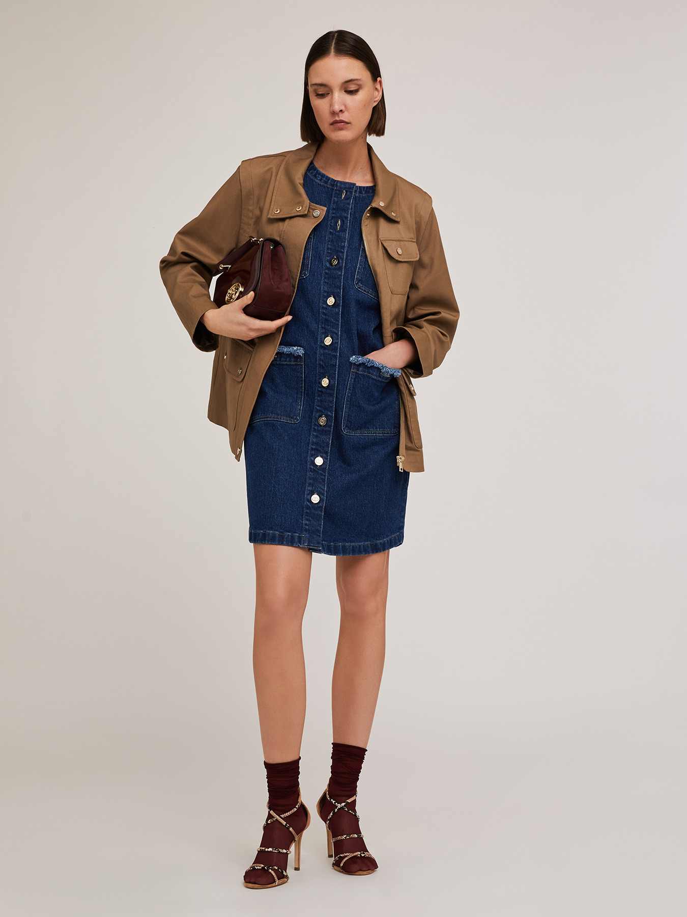 Lyocell blend parka with removable sleeves image number 3