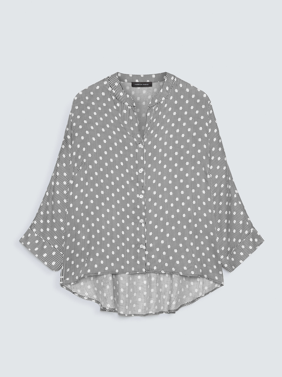 Gepunktete Bluse aus Viskose-Satin