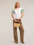 T-shirt with embroidered sleeves image number 2