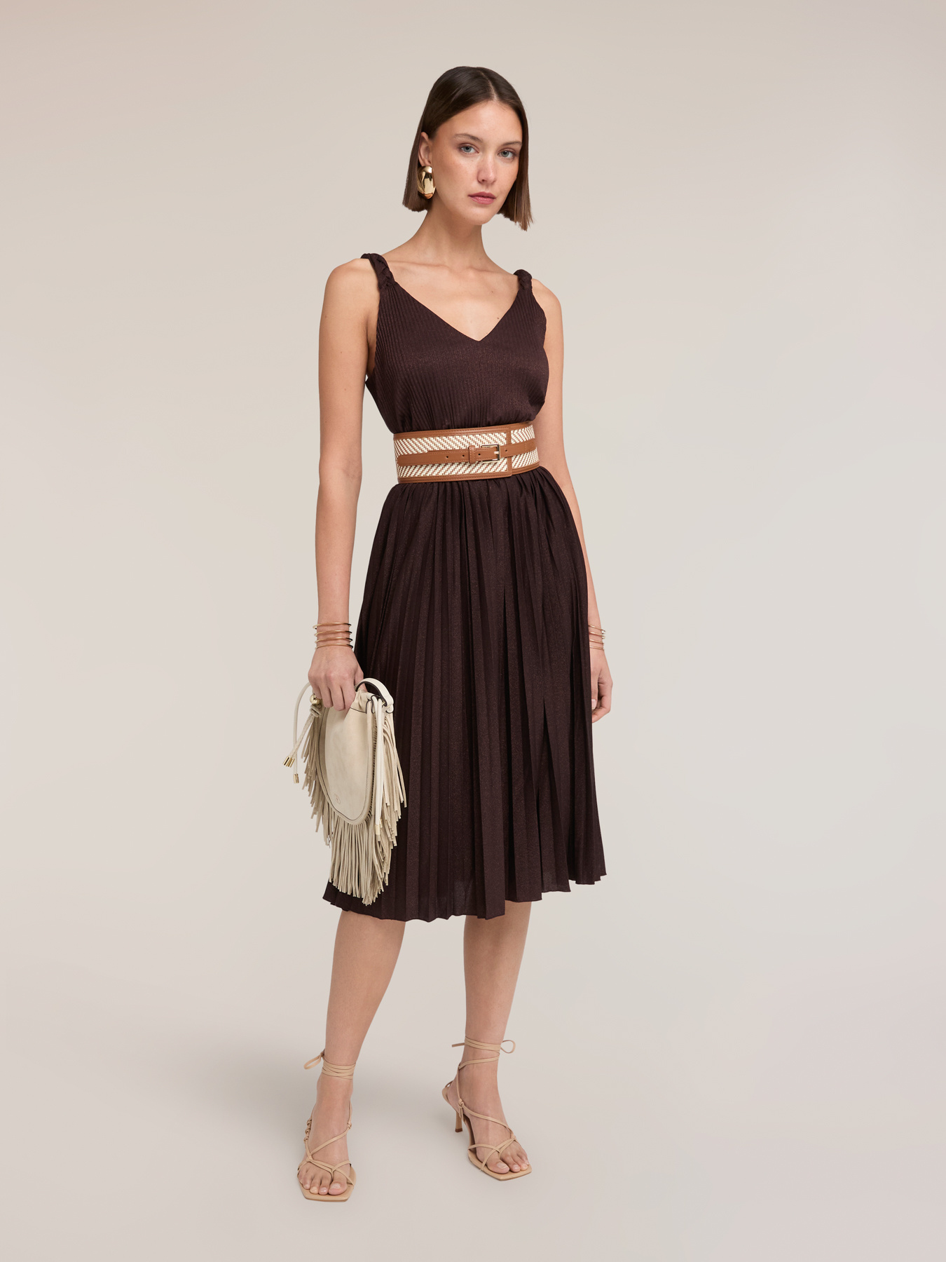 Ribbed lurex jersey dress image number 0