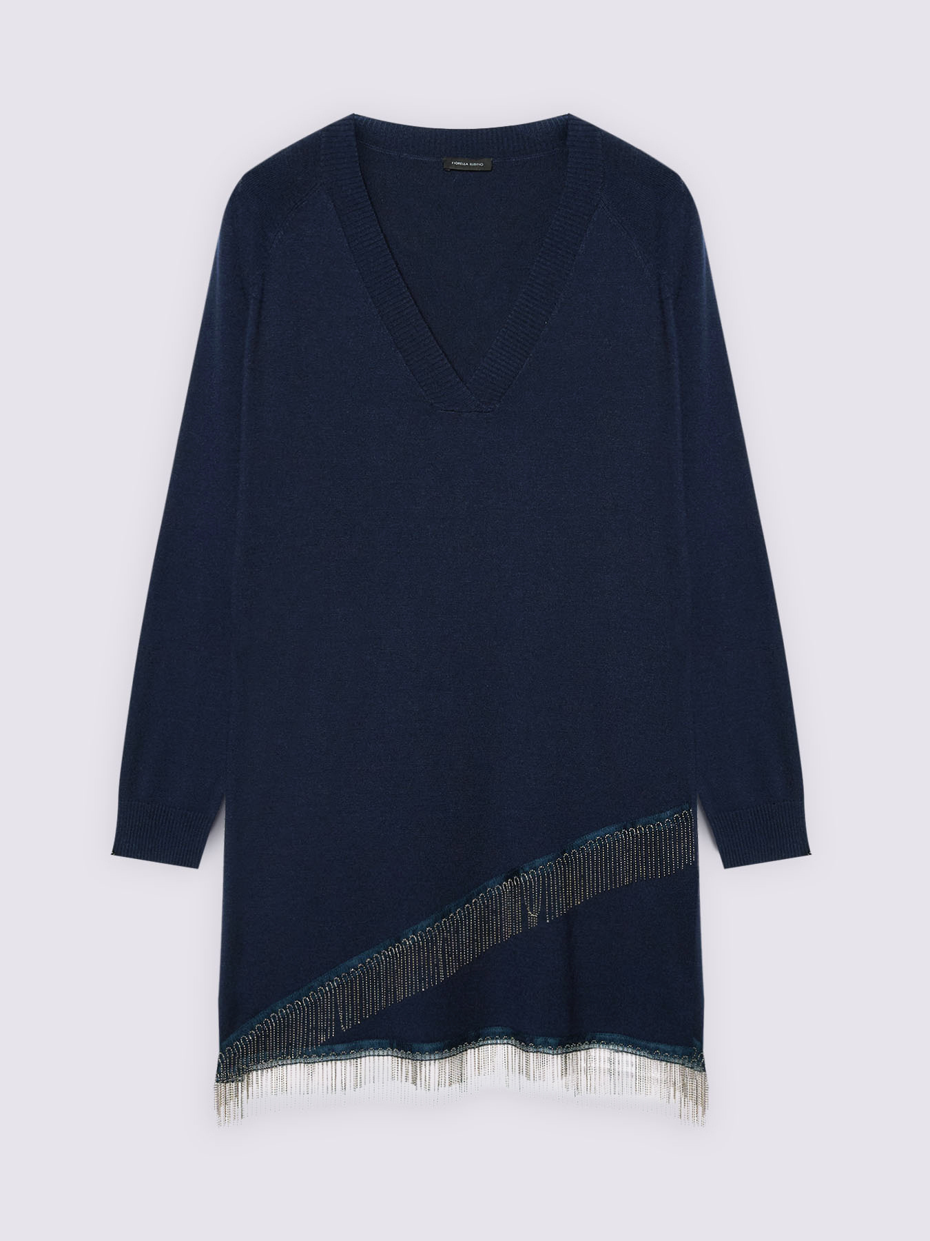 Long sweater with asymmetrical fringe image number 5