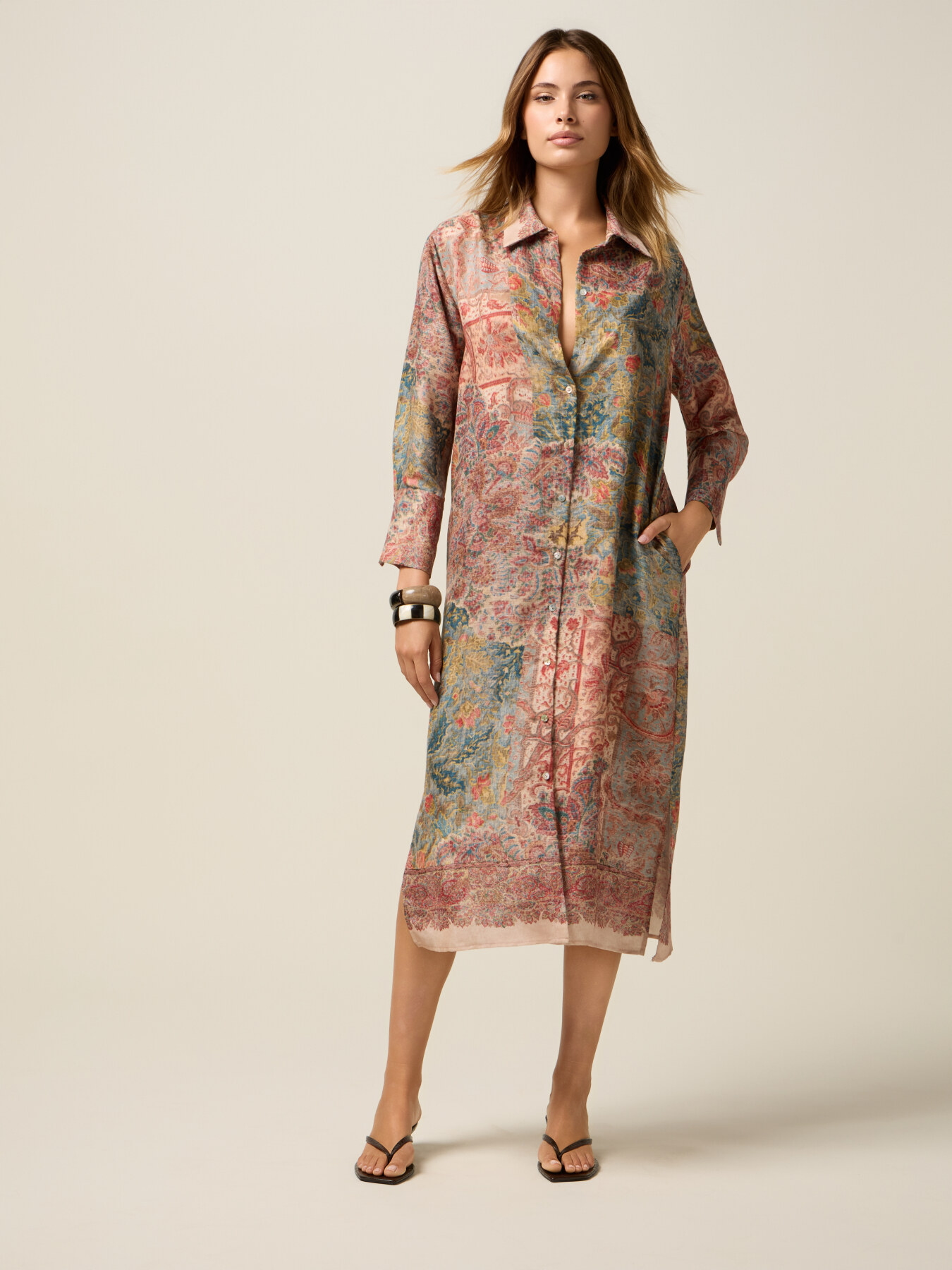 Patterned satin blouse image number 0