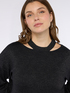 Lurex sweater with cut out details image number 3