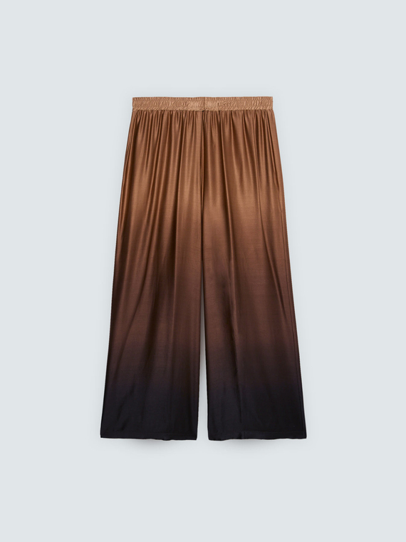 Pantaloni palazzo in raso d&eacute;grad&eacute;