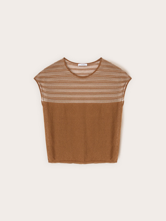 Striped linen blend sweater