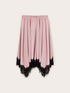 Satin skirt with lace trim image number 4