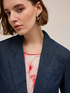 Single-breasted lyocell blend denim blazer image number 2