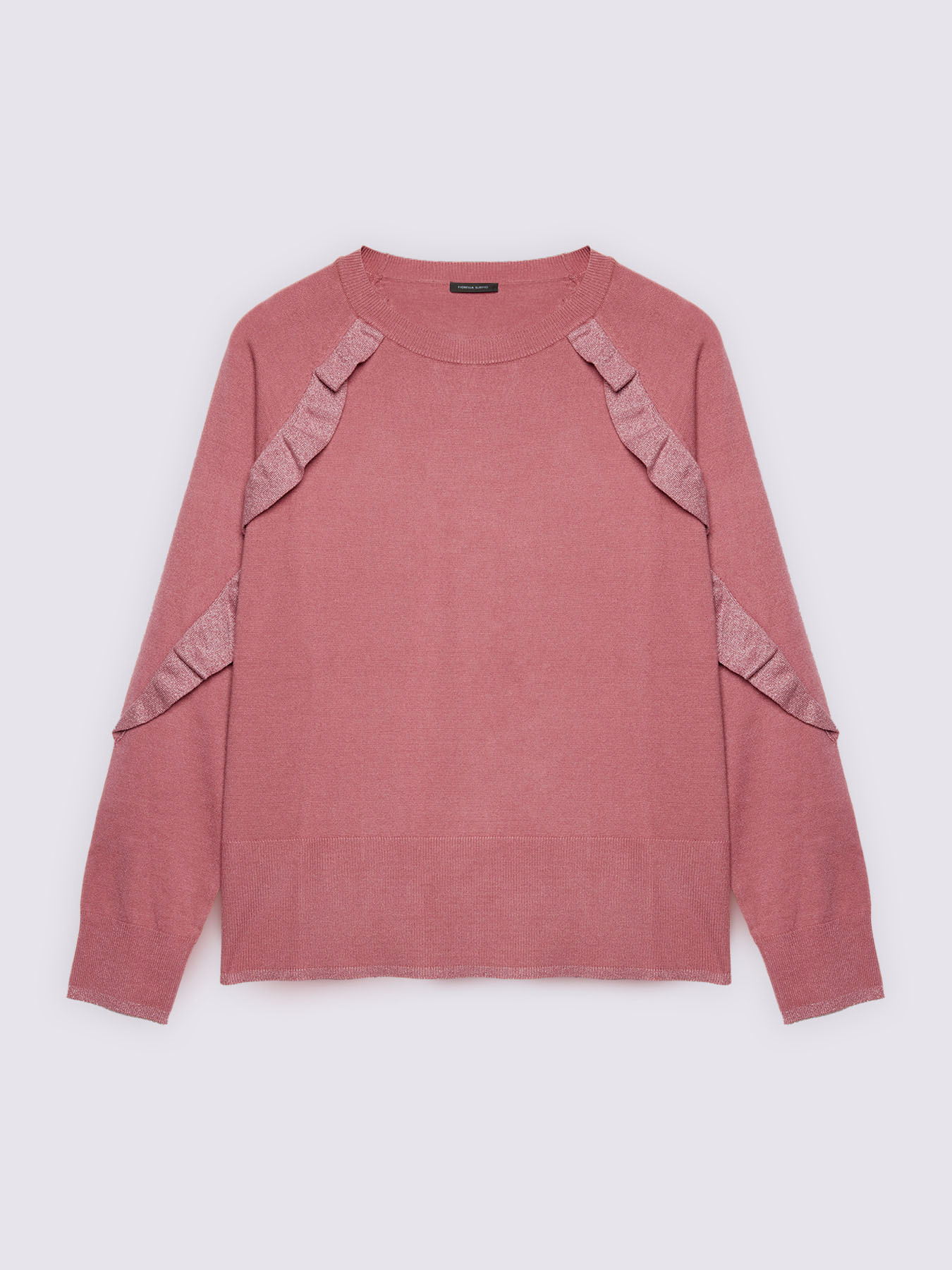 Crew neck sweater with ruffles image number 4
