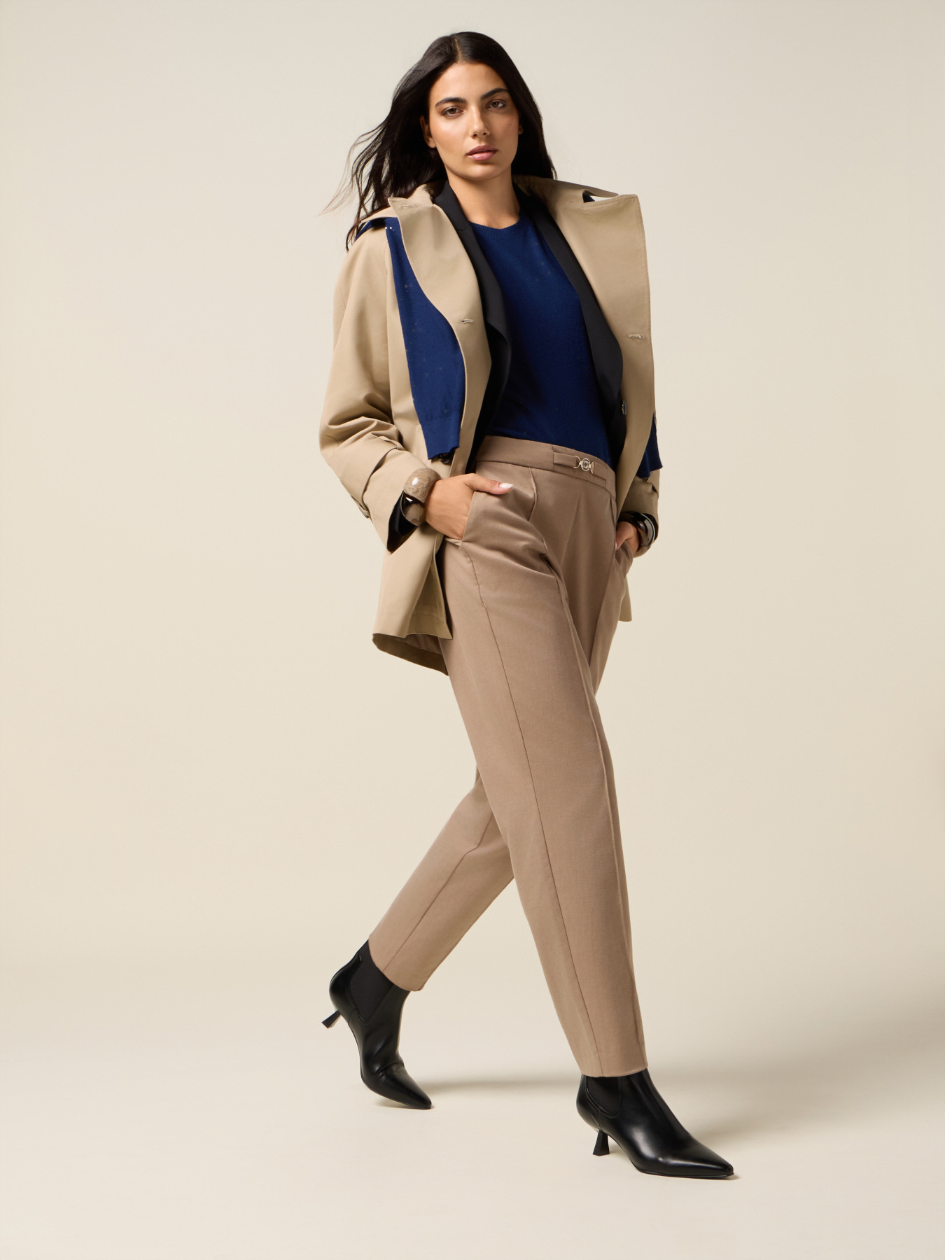 Trench doppiopetto midi con gilet interno image number 3