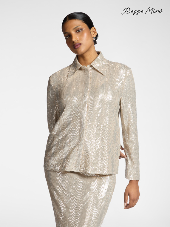 Tulle shirt with sequins