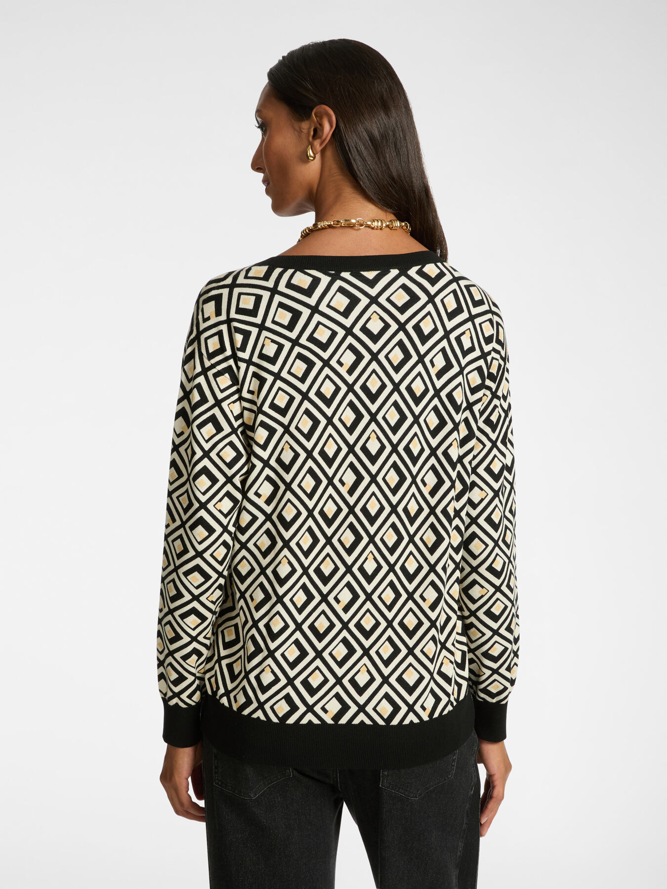 Geometric print jersey image number 1