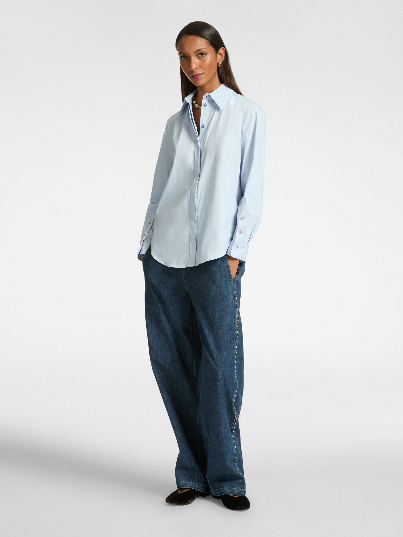 Chemise ample en popeline image number 0