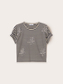 T-shirt à rayures avec strass et pierreries image number 3