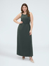 Long jersey dress with back neckline image number 0