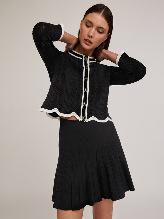 Cardigan in maglia punto mosso