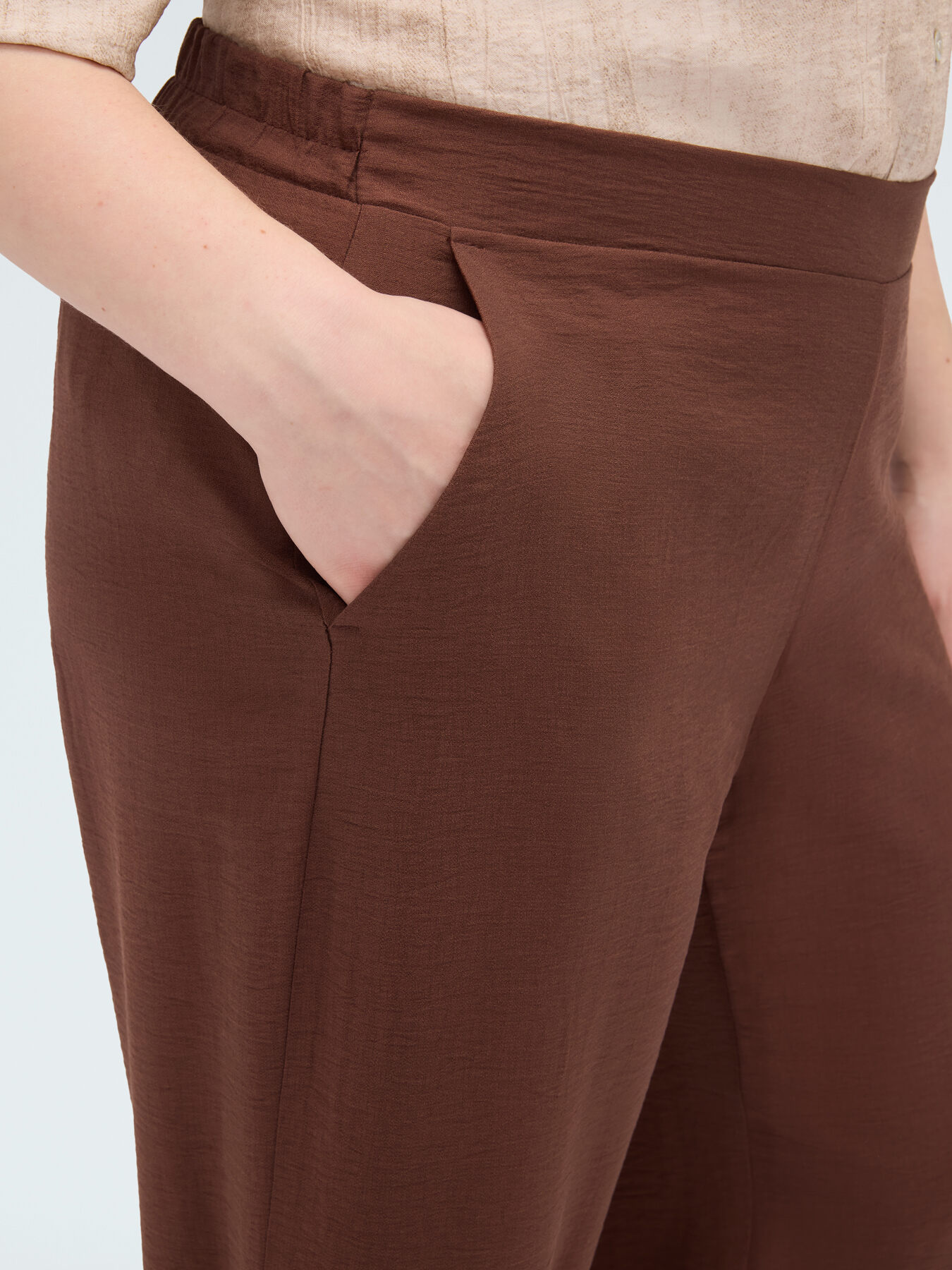 Pantalones Wide Leg en mezcla de viscosa image number 3