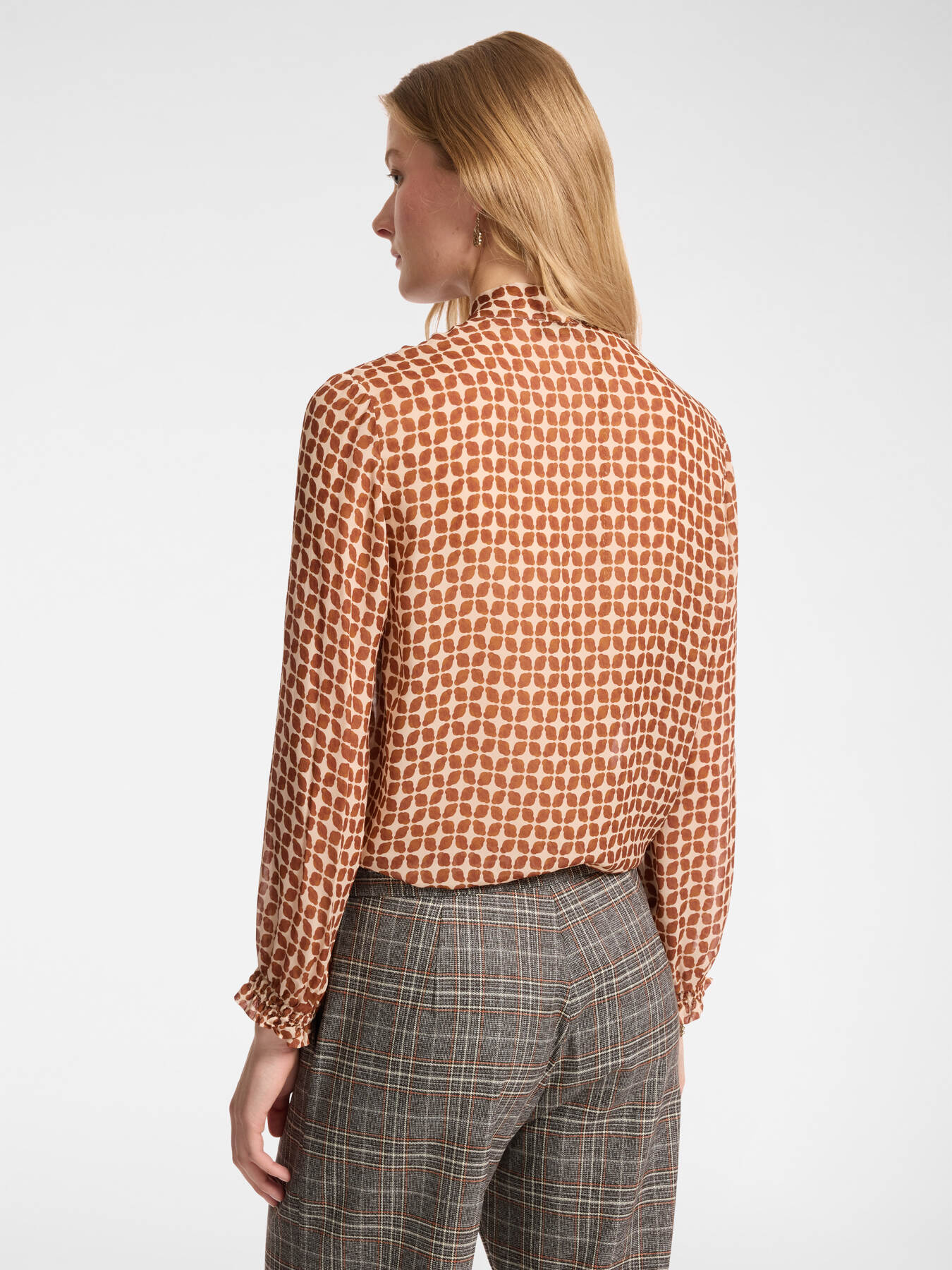 Printed blouse with sash image number 1