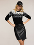 Jacquard sweater with balloon sleeves image number 0